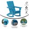Merrick Lane Ridley HDPE Adirondack Chair with Cup Holder and Pull Out Ottoman, All-Weather HDPE Indoor/Outdoor Chair